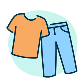 Illustration of a t-shirt and some jeans